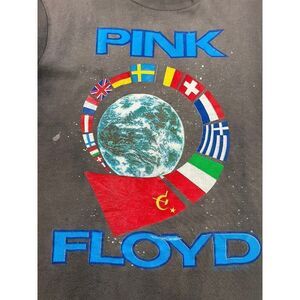 VINTAGE Pink Floyd European Tour 1989 T-shirt Men Medium Black Faded 80s